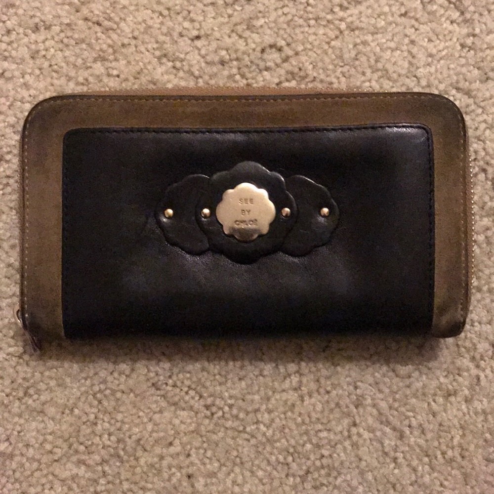 See By Chloe Wallet - Black and Gold